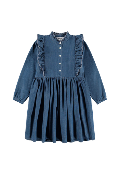 cotton on blue dress Navy Cotton-Linen Dress | Comfy, Flattering, and Shapely main image 1
