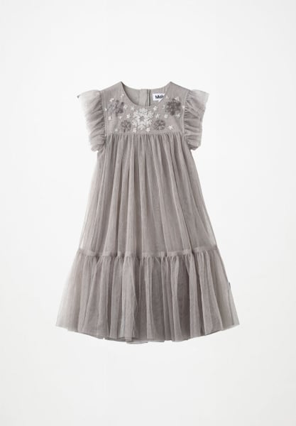 Celon Frilly Tiered Dress グレー Buy Celena Grey Melange at Molo