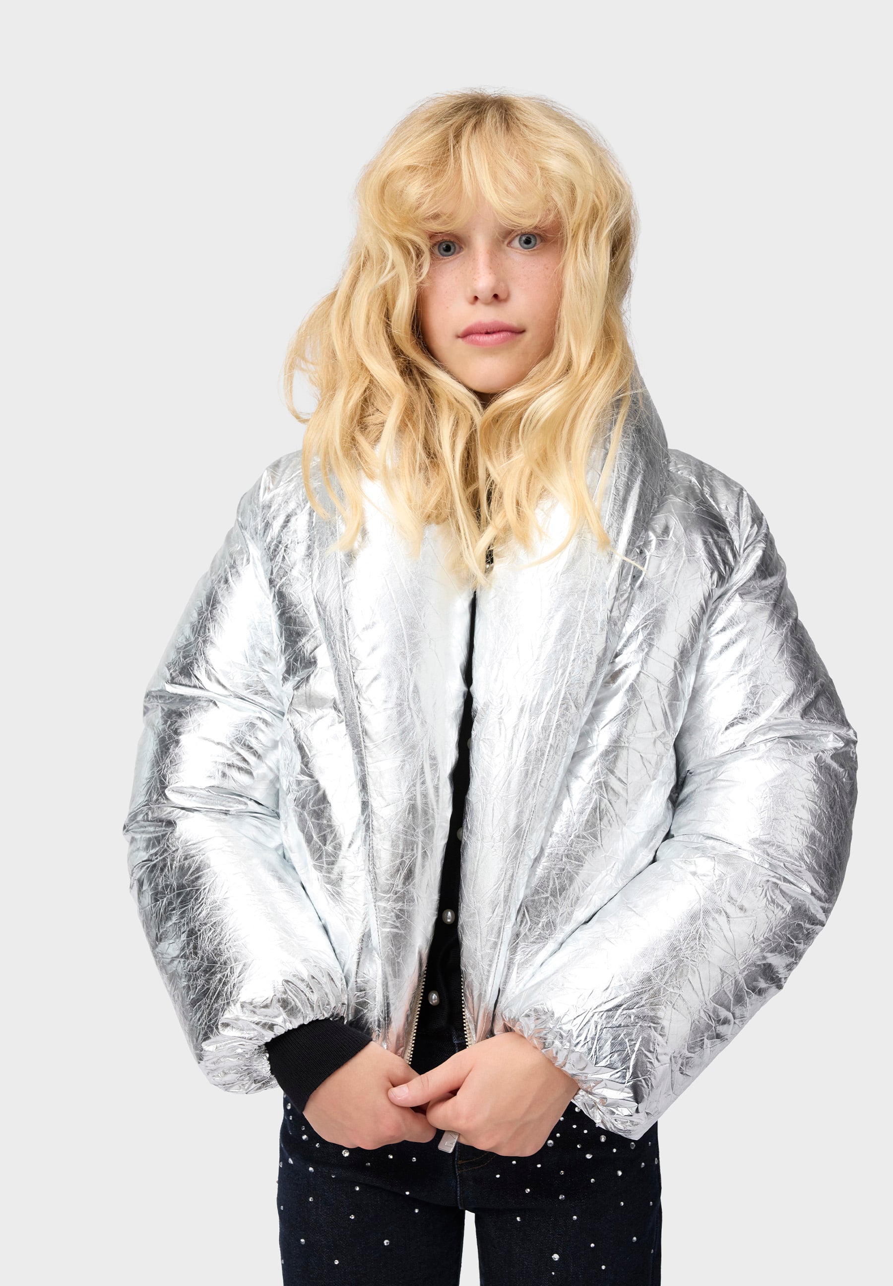 Heylee Crinkled Silver